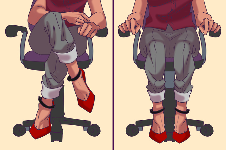 4. Ви кладете ногу на ногу або схрещуєте щиколотки