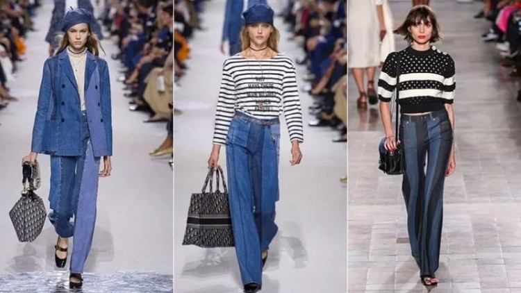 джинси з контрастними вставками