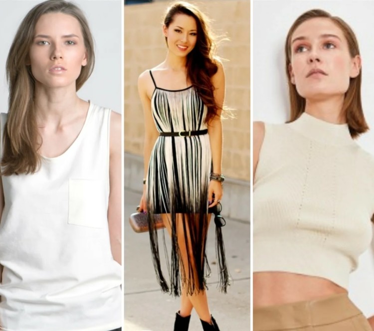 кроп-топ, бахрома, майка-алкоголічка