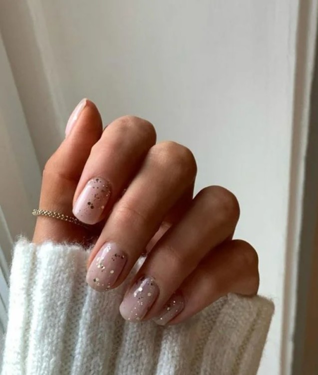 манікюр з блискітками