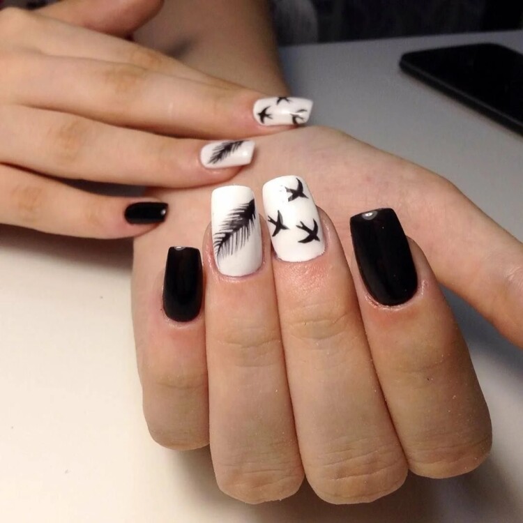 чорно-білий манікюр 4