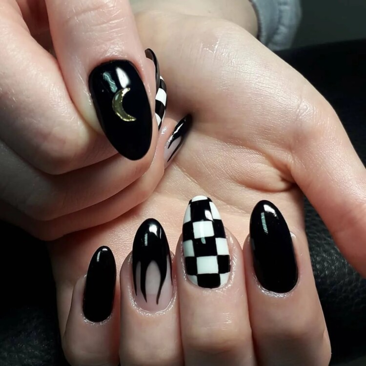чорно-білий манікюр 9
