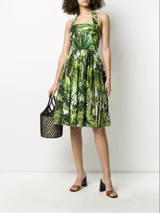 зелений тропічний принт