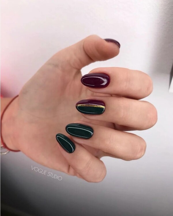 манікюр в темних відтінках