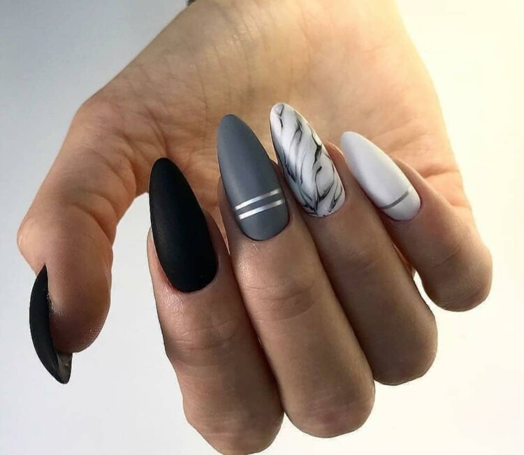 манікюр зі смужками 8