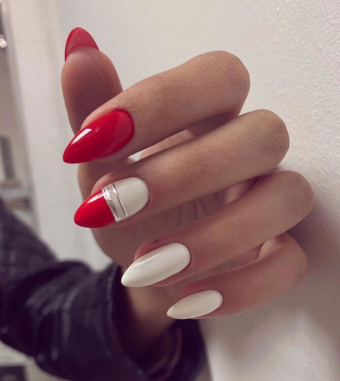 манікюр зі смужками 9