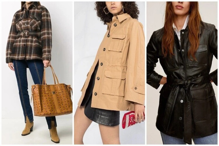 подовжені куртки з поясом і кишенями