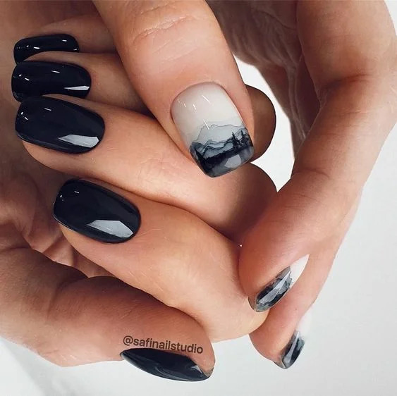 чорний манікюр