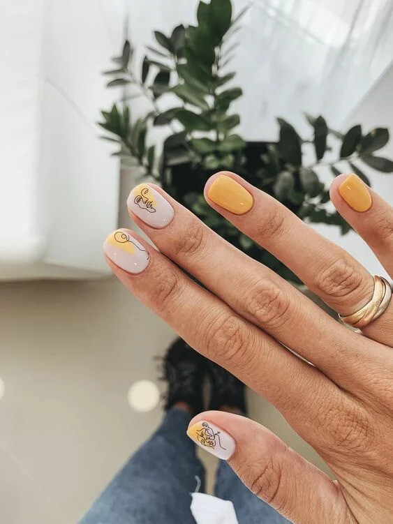 силуетні малюнки на нігтях