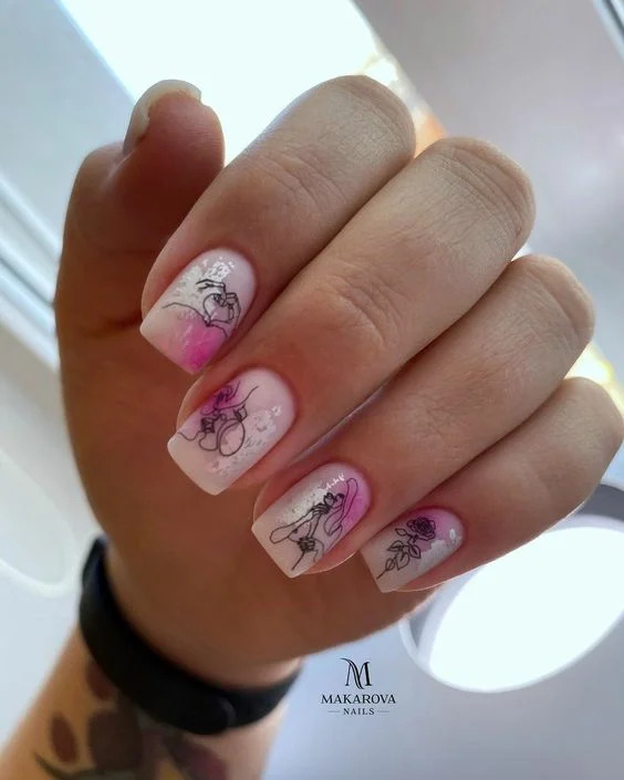 манікюр з силуетами