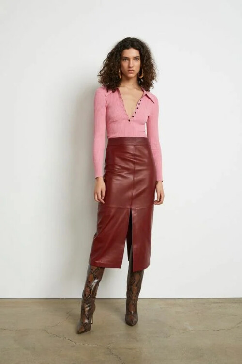 шкіряна спідниця