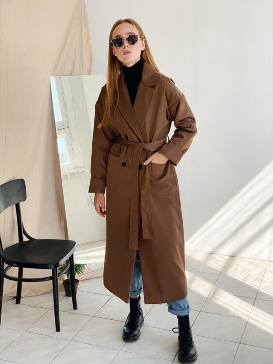 тренч шоколадного відтінку