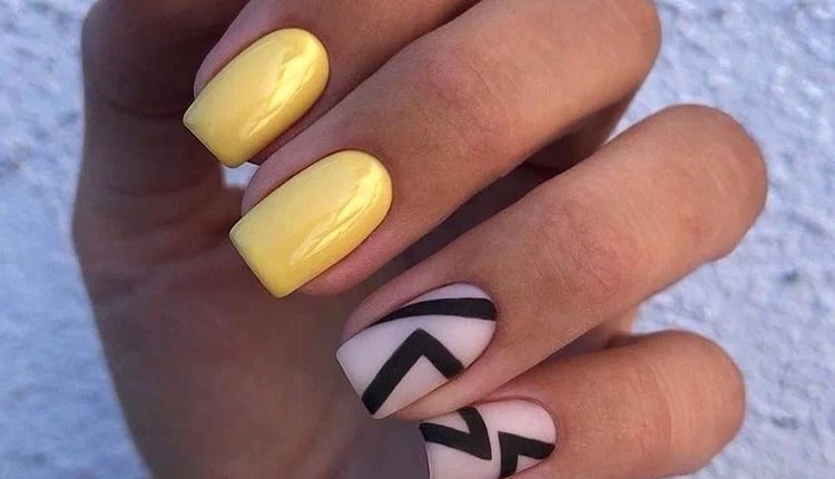 Трендові ідеї жовтого манікюру 2023 9